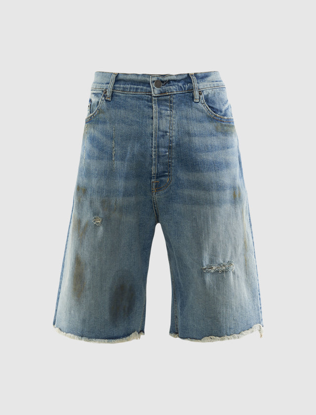 OIL WASH DENIM SHORT