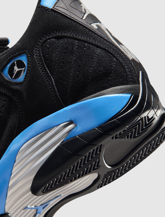 AIR JORDAN 14 RETRO "BLACK/ WHITE/ UNIVERSITY BLUE"