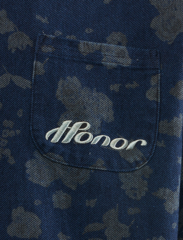 INDIGO FLORAL CAMP SHIRT
